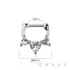 MULTI GEM CZ HEART SEPTUM HINGED CLICKER